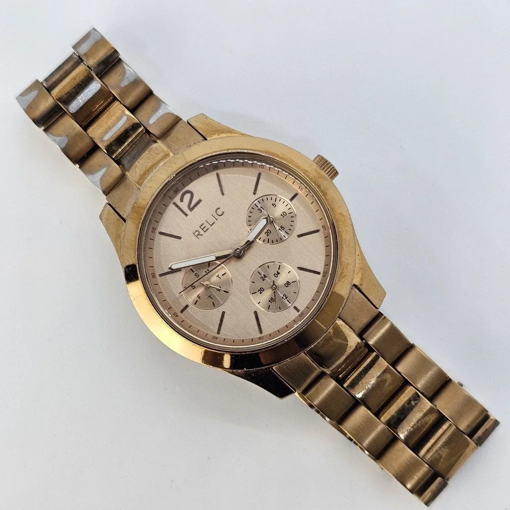 Relic Women's Watch 36MM Gold Dial Gold Bracelet 6